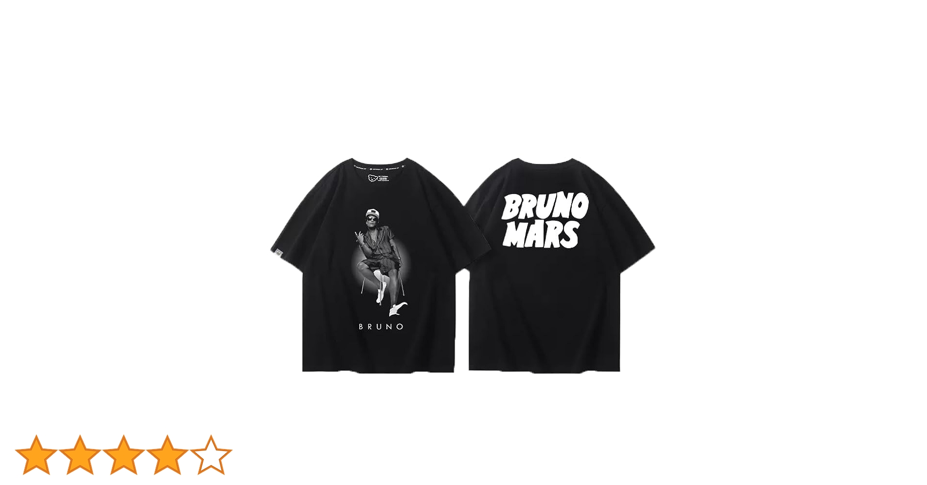 BRUNO MARS ブルーノ・マーズ Tシャツ黒【フォト】2018 Bruno Mars ブルーノマーズ Tシャツ ヴィンテージ加工 S - メルカリ